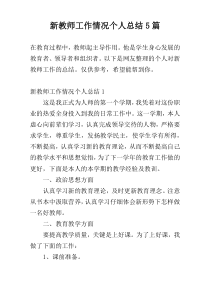 新教师工作情况个人总结5篇