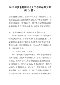 2022年度最新网站个人工作总结范文范例（4篇）