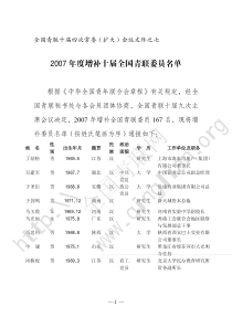 全国青联十届四次常委(扩大)会议文件之七