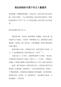 我在妈妈的引领下作文5篇通用