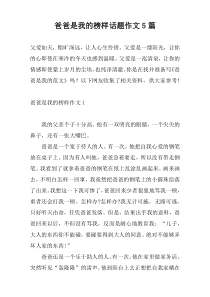 爸爸是我的榜样话题作文5篇