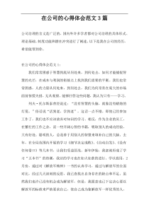 在公司的心得体会范文3篇