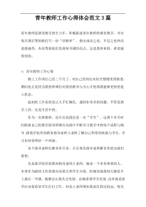 青年教师工作心得体会范文3篇