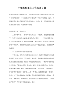 毕业班班主任工作心得3篇