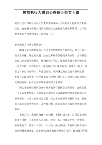 参加执行力培训心得体会范文3篇