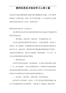 教师信息技术培训学习心得3篇