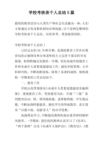 学校考核表个人总结5篇