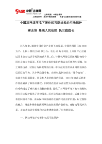 中国对网络环境下著作权和商标权的司法保护