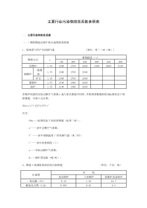 主要行业污染物排放系数参照表