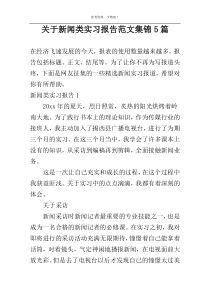 关于新闻类实习报告范文集锦5篇