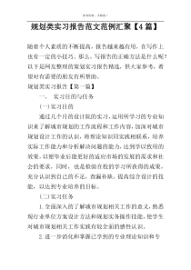 规划类实习报告范文范例汇聚【4篇】