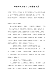 师德师风的学习心得感想5篇