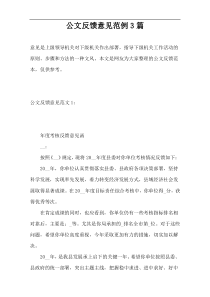 公文反馈意见范例3篇