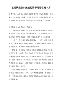 读钢铁是怎么炼成的读书笔记范例5篇