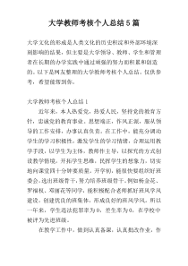 大学教师考核个人总结5篇