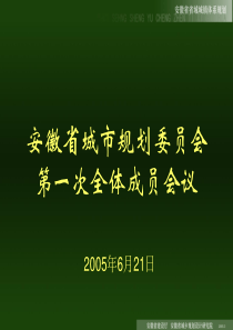 安徽城市规划委员会第一次会议