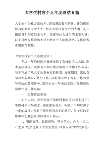 大学生村官个人年度总结5篇