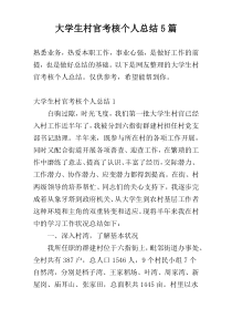 大学生村官考核个人总结5篇