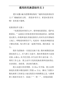 通用的民族团结作文3