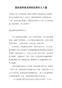 我的老师高老师的优秀作文5篇