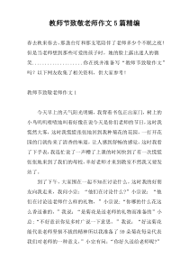 教师节致敬老师作文5篇精编