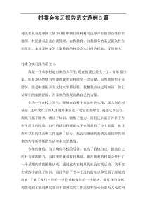 村委会实习报告范文范例3篇