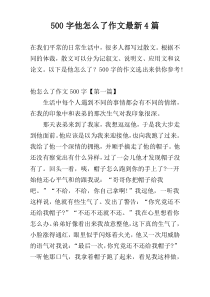 500字他怎么了作文最新4篇