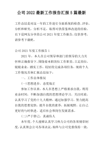 公司2022最新工作报告汇报5篇最新