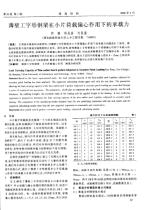 24薄壁工字形钢梁在小片荷载偏心作用下的承载力