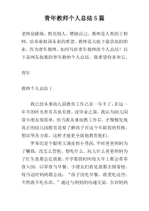 青年教师个人总结5篇