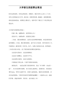 大学新生班级聚会策划