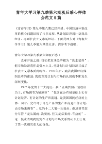 青年大学习第九季第六期观后感心得体会范文5篇