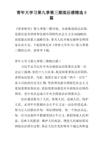 青年大学习第九季第三期观后感精选5篇