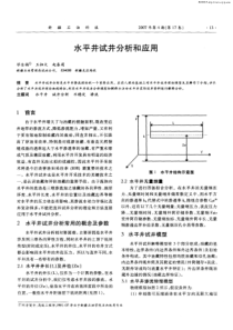 水平井试井分析和应用