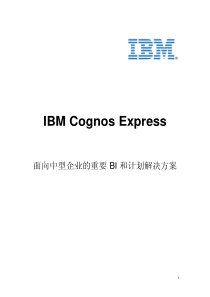 IBM Cognos Express面向中型企业的重要BI和计划解决方案