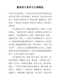 最美奋斗者学习心得精选