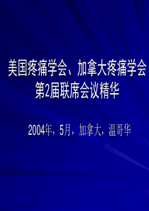 美国疼痛学会、加拿大疼痛学会第2届联席会议会议纪要