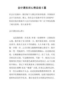 会计课实训心得总结5篇