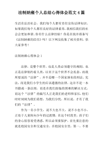 法制纳雍个人总结心得体会范文4篇