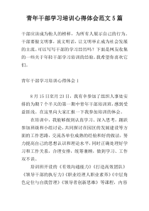 青年干部学习培训心得体会范文5篇