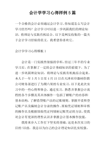 会计学学习心得样例5篇