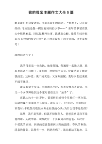 我的母亲主题作文大全5篇