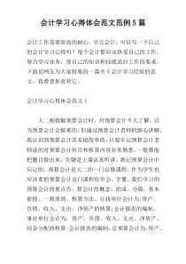 会计学习心得体会范文范例5篇