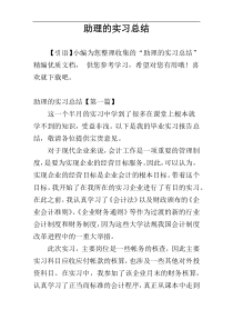 助理的实习总结