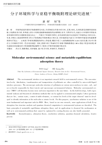 分子环境科学与亚稳平衡吸附理论研究进展