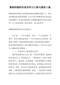 暑期师德师风培训学习心得与感悟5篇