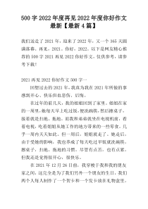 500字2022年度再见2022年度你好作文最新【最新4篇】