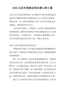 2022北京冬残奥会观后感心得5篇