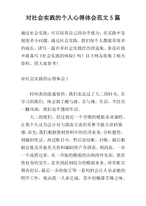 对社会实践的个人心得体会范文5篇