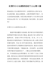 红领巾小小志愿者活动个人心得5篇